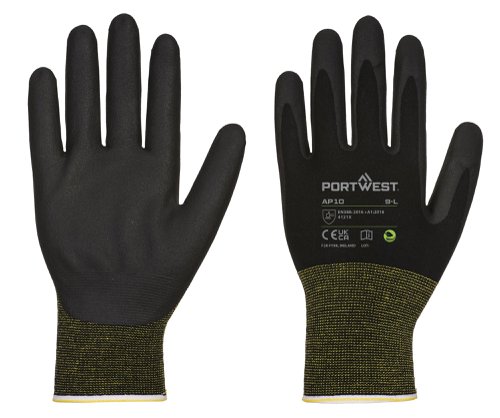 Portwest AP10 NPR15 Foam Nitrile Bamboo Glove (Pk12) Black