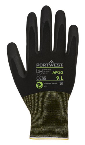 Portwest AP10 NPR15 Foam Nitrile Bamboo Glove (Pk12) Black M