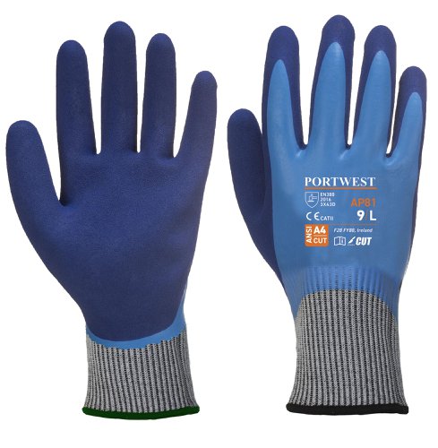 Portwest AP81 Liquid Pro HR Cut Glove Blue