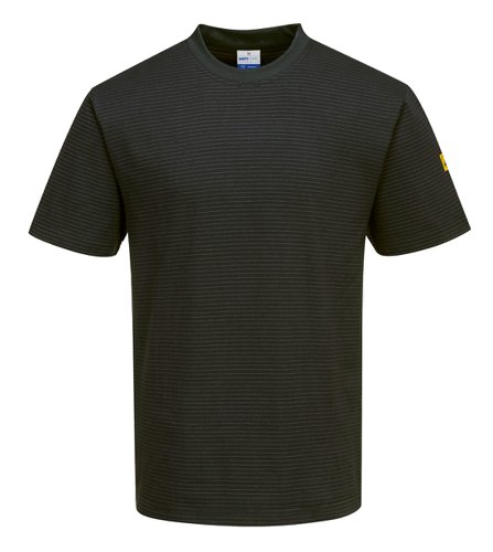 Portwest AS20 Anti-Static ESD T-Shirt S/S Black L