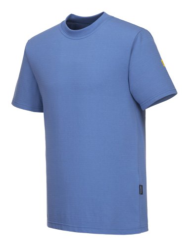 Portwest AS20 Anti-Static ESD T-Shirt S/S Hamilton Blue XXL Polo Shirts and T-Shirts AS20HBRXXL