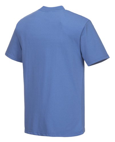 Portwest AS20 Anti-Static ESD T-Shirt S/S Hamilton Blue XXL Polo Shirts and T-Shirts AS20HBRXXL