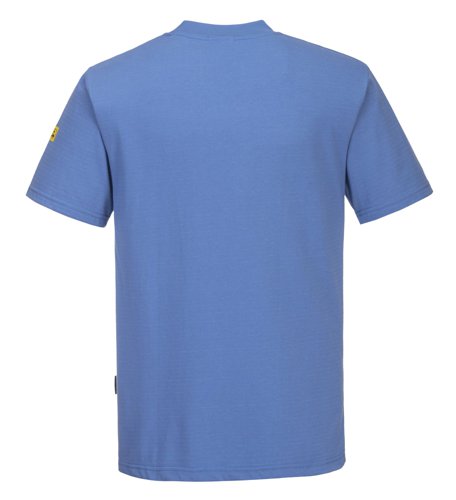 Portwest AS20 Anti-Static ESD T-Shirt S/S Hamilton Blue XXL Polo Shirts and T-Shirts AS20HBRXXL