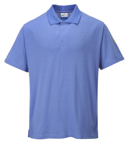 Portwest AS21 Anti-Static ESD Polo Shirt S/S Hamilton Blue L