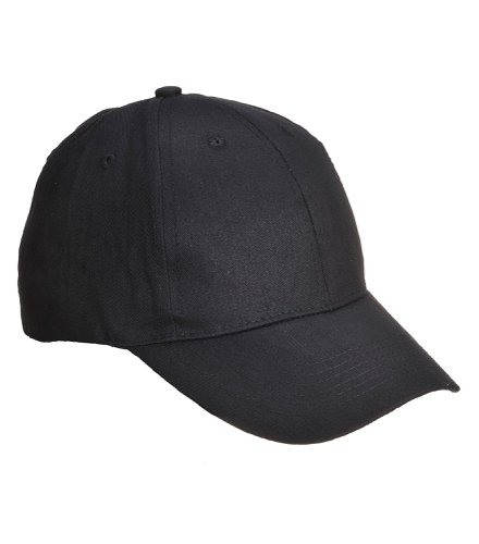 Portwest B010 Six Panel Baseball Cap Black