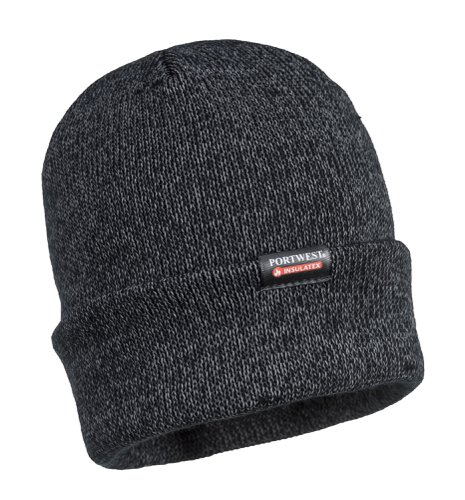 Portwest B026 Insulated Knit Reflective Yarn Beanie Black