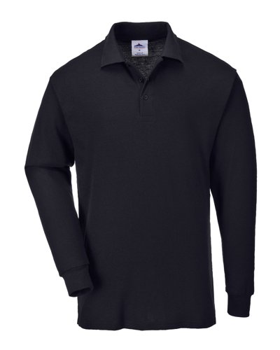 Portwest B212 Genoa Long Sleeved Polo Shirt Black L