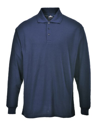 Portwest Genoa Long Sleeved Polo Shirt S Navy