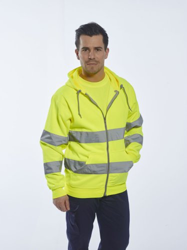 Portwest Hi Vis Zipped Hoodie S Yellow