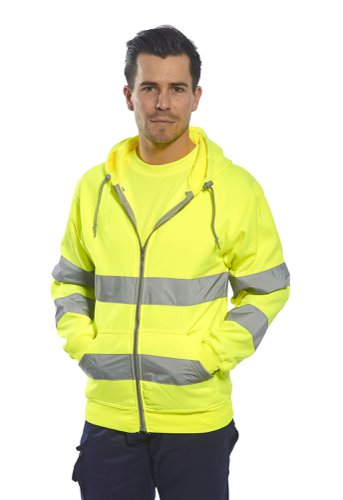 Portwest Hi Vis Zipped Hoodie S Yellow