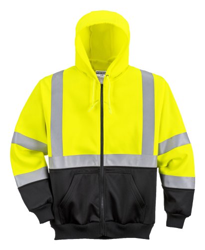 Portwest Hi Vis Contrast Zipped Hoodie 2XL Yellow/Blk