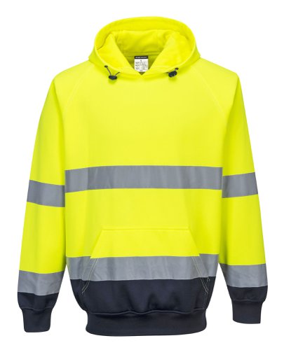 Portwest B316 Hi-Vis Contrast Hoodie Yellow/Navy L