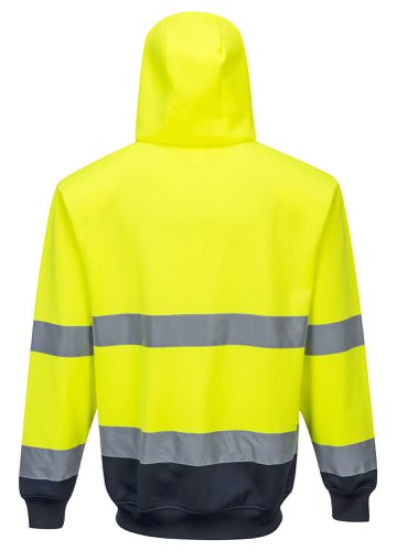 Portwest Hi Vis Contrast Zipped Hoodie L Yellow/Navy