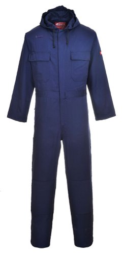 Portwest BIZ6 Bizweld Hooded Coverall Navy Overalls, Bibs & Aprons M-BIZ6