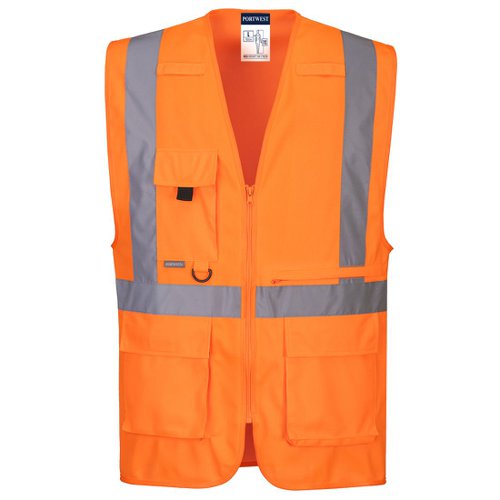 Portwest C357 Hi-Vis Tablet Pocket Executive Vest Orange XL