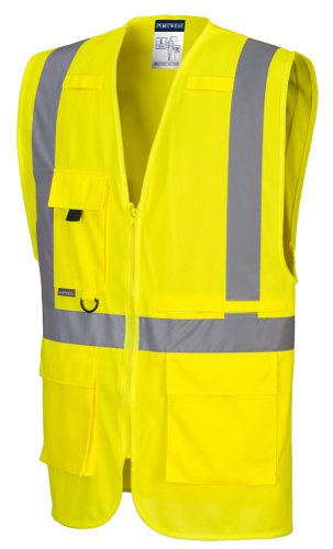 Portwest C357 Hi-Vis Tablet Pocket Executive Vest Yellow M Waistcoats & Bodywarmers C357YERM