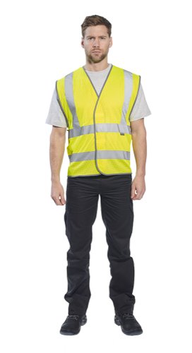 Portwest C370 Hi-Vis Mesh Band and Brace Vest Yellow L/XL Waistcoats & Bodywarmers C370YERL/XL