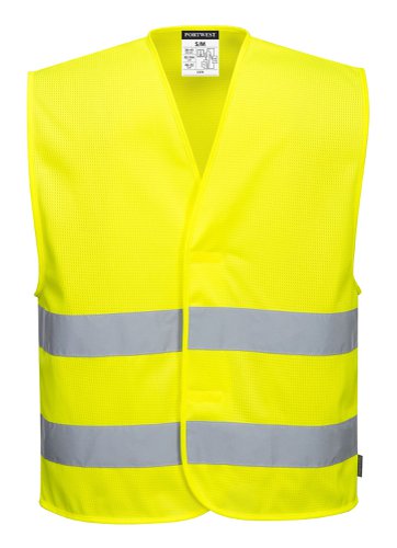 Portwest C374 Hi-Vis Mesh Two Band Vest Yellow 4X/5X