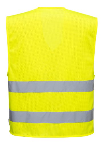 Portwest C374 Hi-Vis Mesh Two Band Vest Yellow XX/3X Waistcoats & Bodywarmers C374YERXX/3X