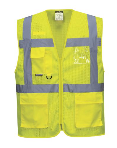 Portwest C376 Athens Hi-Vis Mesh Executive Vest Yellow L