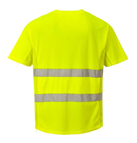 Portwest C394 Hi-Vis Cotton Comfort Mesh Insert T-Shirt S/S Yellow XXL Polo Shirts and T-Shirts C394YERXXL