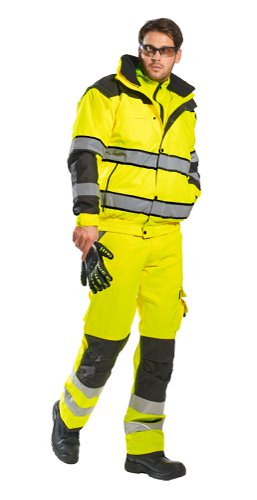 Portwest Hi Vis 3-in-1 Contrast Winter Bomber Jacket S Yellow/Blk