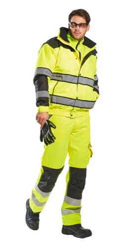 Portwest Hi Vis 3-in-1 Contrast Winter Bomber Jacket 3XL Yellow/Blk