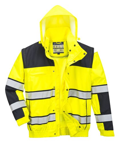 Portwest Hi Vis 3-in-1 Contrast Winter Bomber Jacket 3XL Yellow/Blk