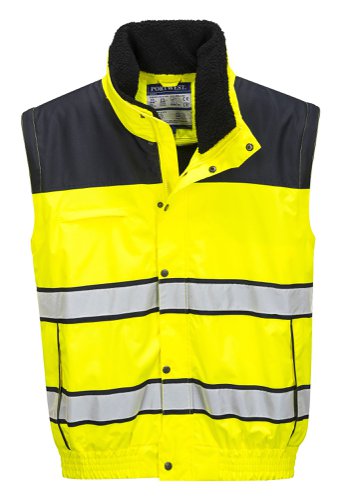 Portwest Hi Vis 3-in-1 Contrast Winter Bomber Jacket 2XL Yellow/Blk