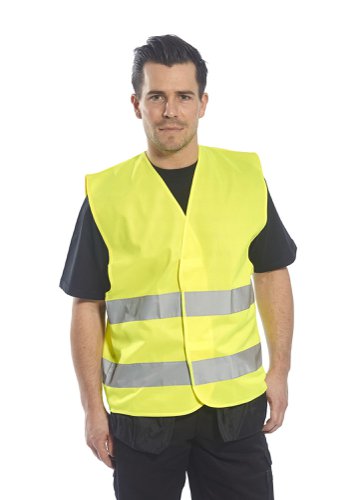 Portwest Hi Vis Two Band Vest S/M Red (Pack of 10)