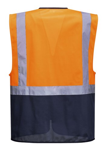 Portwest Warsaw Hi Vis Contrast Executive Vest 3XL Orange/Navy (Pack of 10)