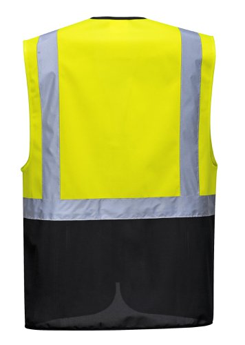 Portwest Warsaw Hi Vis Contrast Executive Vest M Yellow/Blk (Pack of 10)