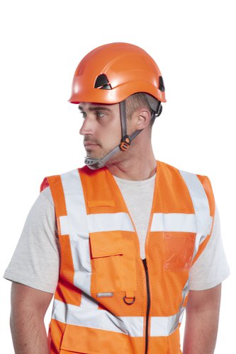 Portwest Madrid Hi Vis Half Mesh Executive Vest 2XL Orange (Pack of 10)