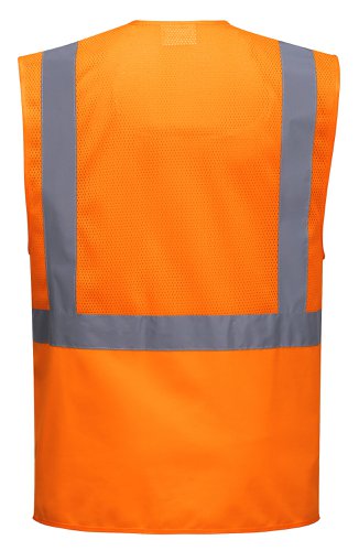 Portwest Madrid Hi Vis Half Mesh Executive Vest 3XL Orange (Pack of 10)