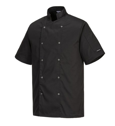 Portwest Cumbria Chefs Jacket S/S XS Blk