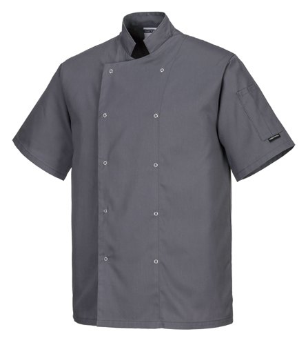 Portwest Cumbria Chefs Jacket S/S 2XL Slate Gry