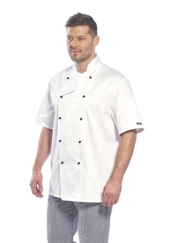 Portwest Kent Chefs Jacket S/S M Blk