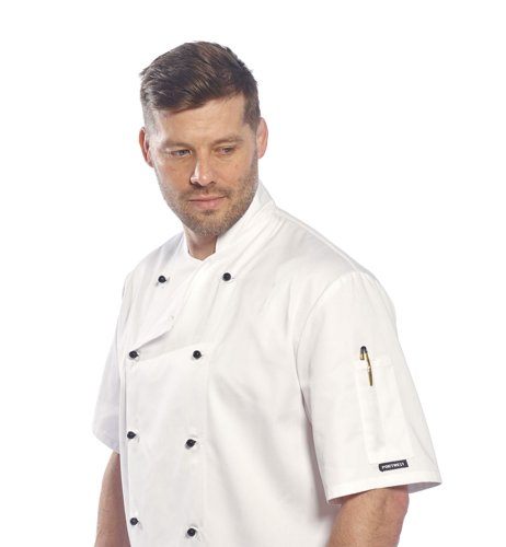 Portwest Kent Chefs Jacket S/S XS Blk