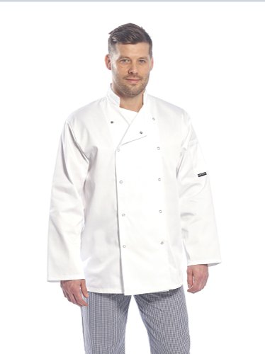 Portwest Suffolk Chefs Jacket L/S XS White