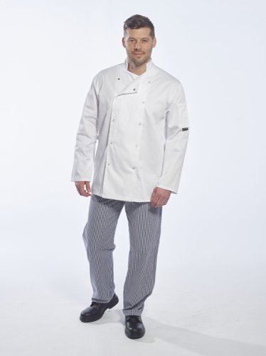 Portwest Suffolk Chefs Jacket L/S XS White