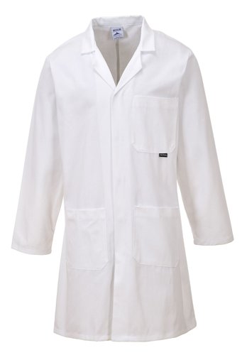 Portwest C851 Standard Cotton Coat White Overalls, Bibs & Aprons M-C851