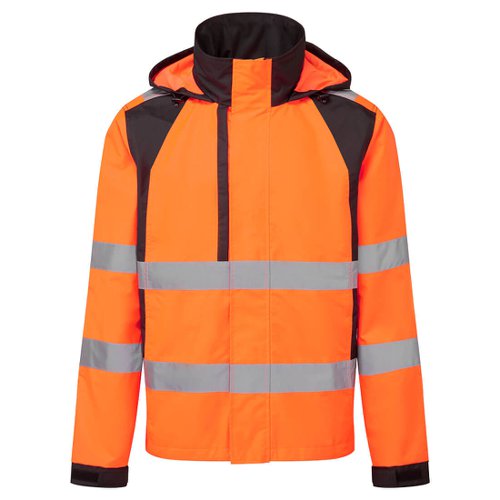 Portwest CD860 WX2 Eco Hi-Vis Rain Jacket Orange/Black L