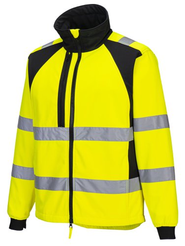 Portwest CD875 WX2 Eco Hi-Vis Softshell (2L) Yellow/Black L Jackets CD875YBRL