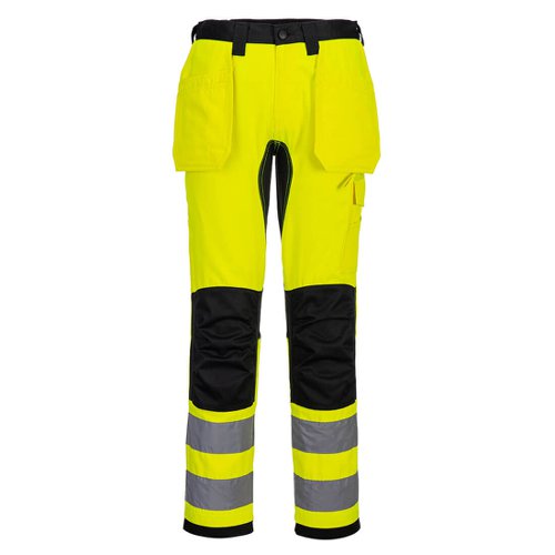 Portwest CD889 WX2 Eco Hi-Vis Holster Pocket Trousers Yellow/Black 28