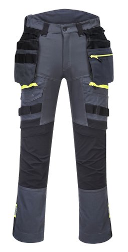 Portwest DX440 DX4 Detachable Holster Pocket Trousers Metal Grey 28