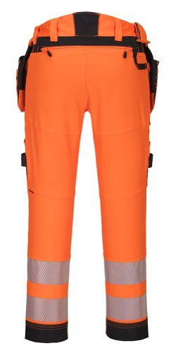 Portwest DX4 Hi Vis Detachable Holster Pocket Trousers 33 Orange/Blk