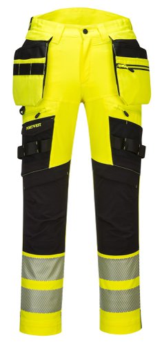 Portwest DX442 DX4 Hi-Vis Detachable Holster Pocket Trousers Yellow/Black 30