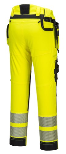 Portwest DX4 Hi Vis Detachable Holster Pocket Trousers 46 Yellow/Blk