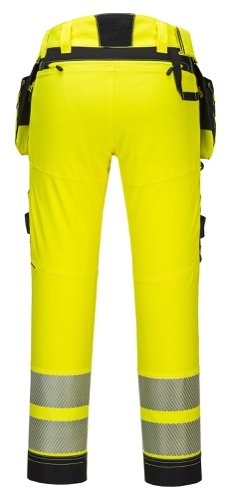 Portwest DX4 Hi Vis Detachable Holster Pocket Trousers 44 Yellow/Blk