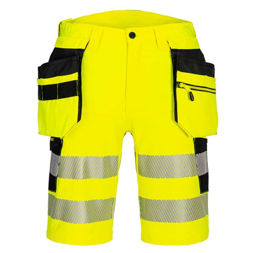 Portwest DX446 DX4 Hi-Vis Holster Pocket Shorts Yellow/Black 41
